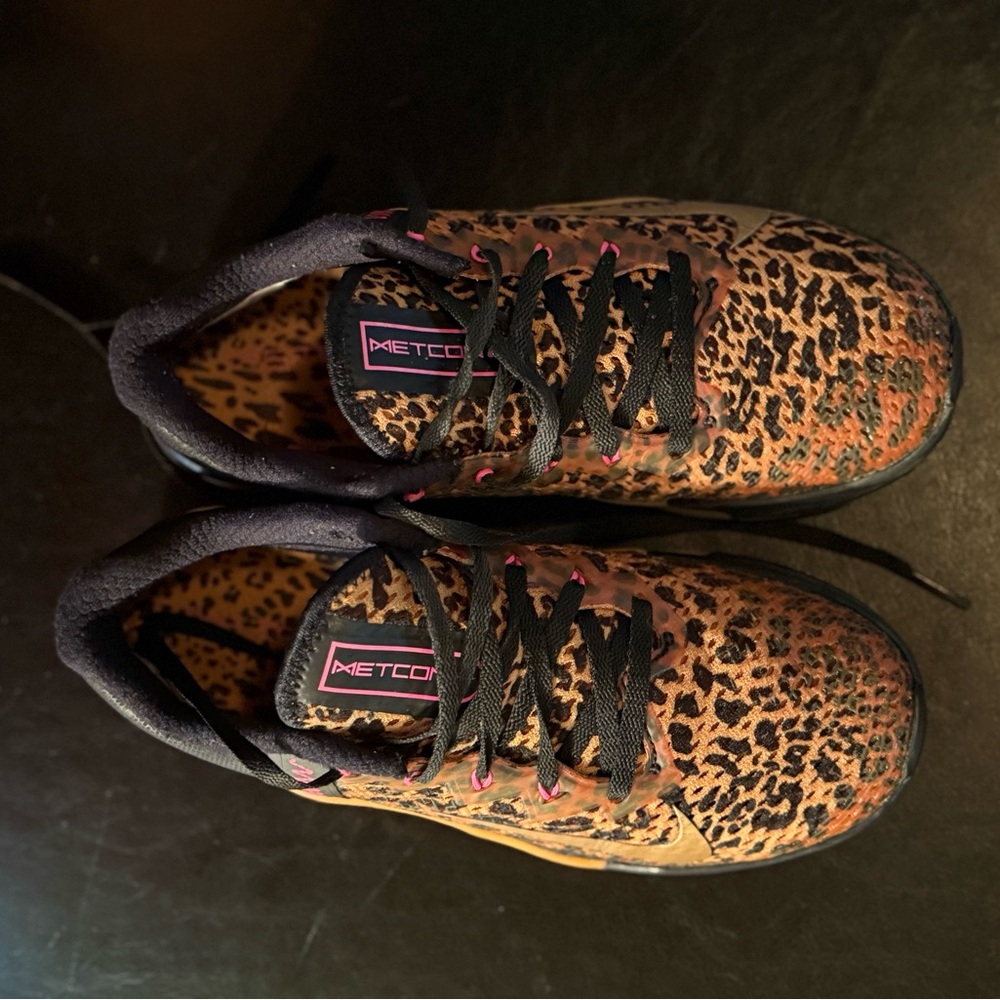 Nike Women's Leopard Print Athletic Shoes in Black, Tan & Gold - Picture 3 of 7